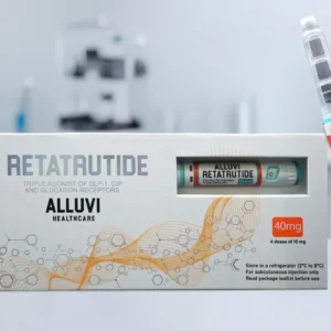 Alluvi Retatrutide 40 mg research peptide vial and pen UK